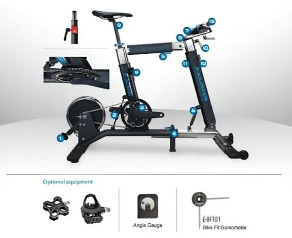 Vélo de réglage Bikefit Exustar utilisé pour l'étude pré-achat